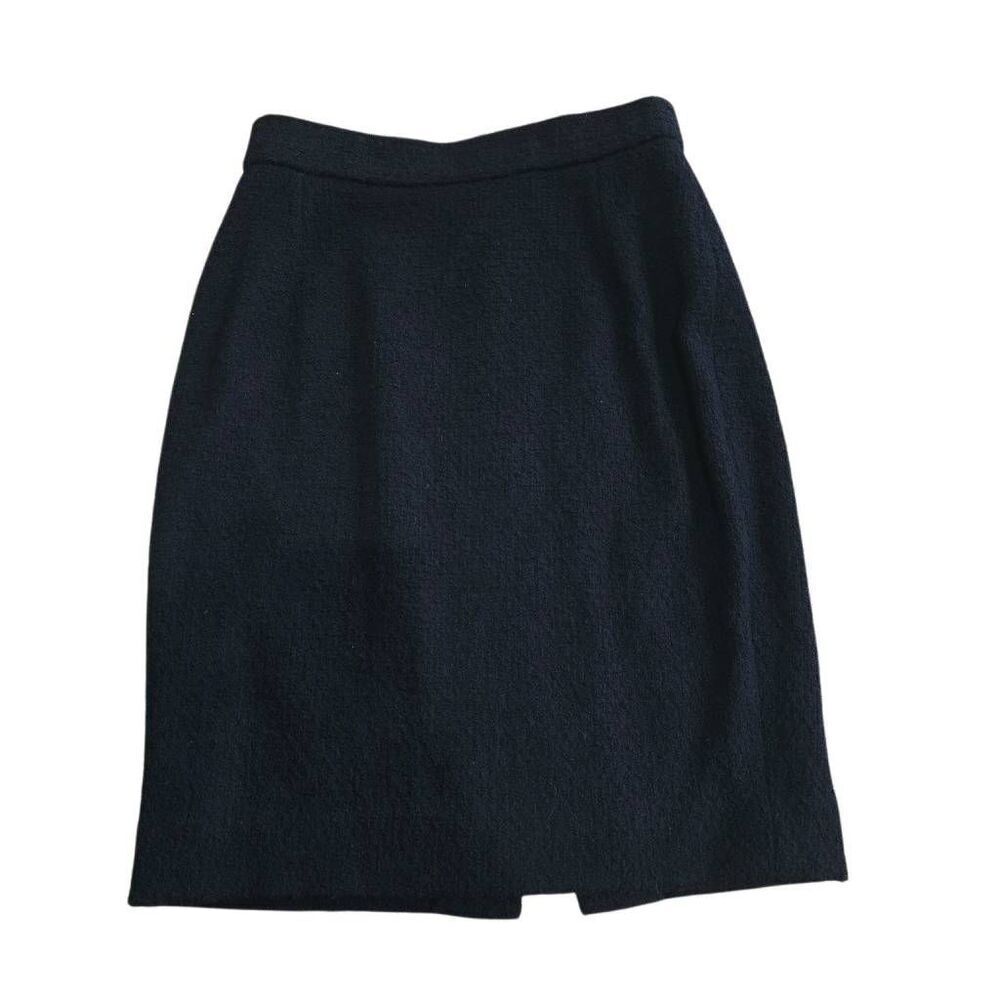 Donna Karan womens Sz 4 black wool textured skirt office